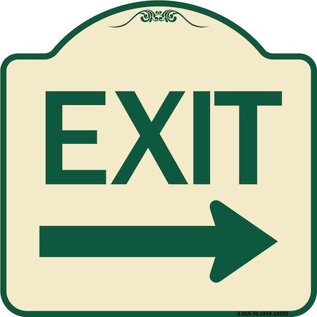 Signmission Exit with Right Arrow Heavy-Gauge Aluminum Architectural Sign, 18" H, 18" L, TG-1818-24552 A-DES-TG-1818-24552